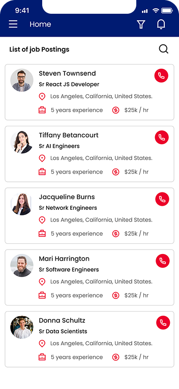 Job List Screenshot